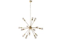 XXL Suspension en métal L:87 cm E27 14-flamme en or