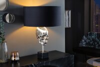 Lampe de table argent noir tête de mort E27...