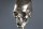 Lampe de table argent noir tête de mort E27 métal tissu