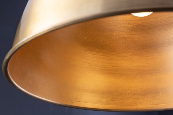 Lampe à suspendre ronde industrielle en métal Ø43 cm E27 en or