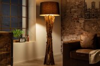 Lampadaire naturel noir or 151 cm bois coton