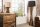 Lampadaire naturel noir or 151 cm bois coton