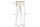 Lampadaire tripode bois plastique tressage viennois E27