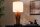 Lampe de table Blanc Bois Tissu E27 H:58 cm confortable