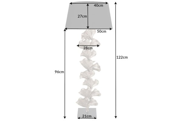 Lampadaire Tissu Métal Marbre E27 122 cm bas