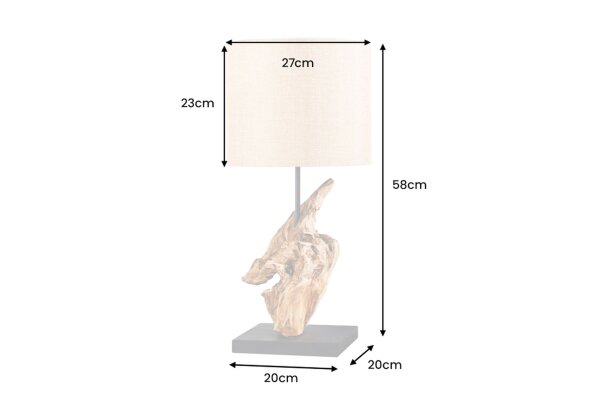 Lampe de table moderne tissu anti-éblouissant bois E27 58 cm grand