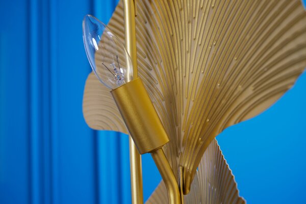 Lampadaire 3 flammes métal or indirect E14 160 cm