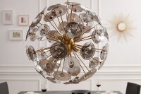 Ronde lampe à suspendre boule verre métal...