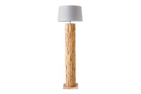 Lampadaire bois tissu naturel 138 cm E27 avec...