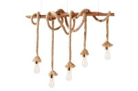 Suspension naturelle Nature 5 flammes L:90 cm E27