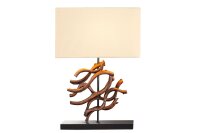 Lampe de table bois tissu caoutchouc 57 cm E27...