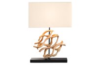 Lampe de table bois tissu anti-éblouissement E27...