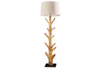 Lampadaire Beige Abat-jour Tissu Bois 175 cm fait main
