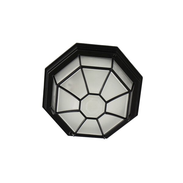 Plafonnier dextérieur noir rustique IP44 MILANO