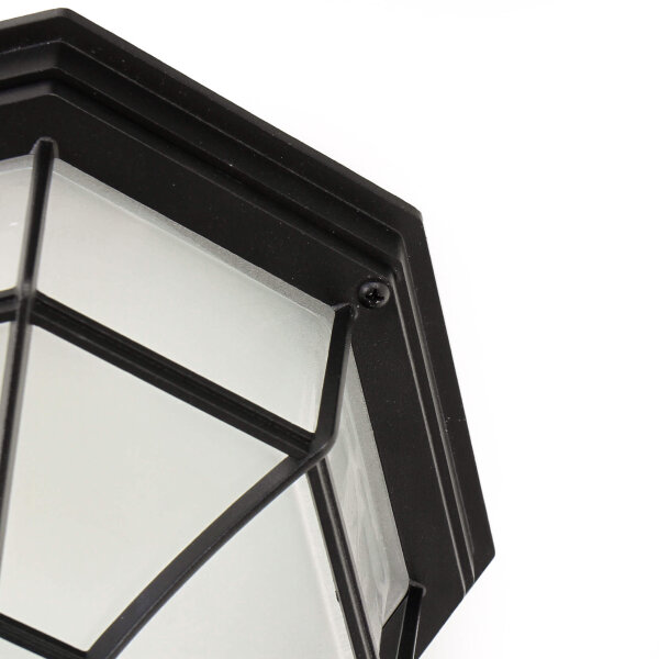 Plafonnier dextérieur noir rustique IP44 MILANO