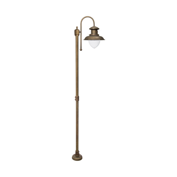 Lampe dallée IP44 en bronze antique E27 210 cm verre laiton