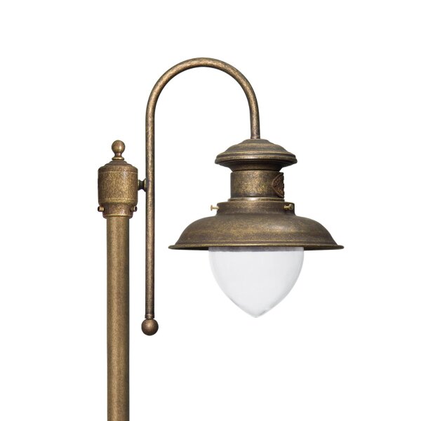Lampe dallée IP44 en bronze antique E27 210 cm verre laiton