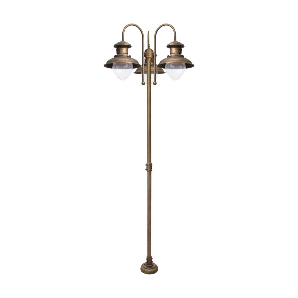 Lampe dallée 3 flammes IP44 E27 210 cm laiton verre