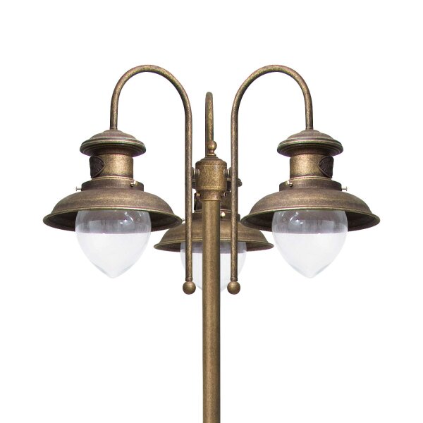 Lampe dallée 3 flammes IP44 E27 210 cm laiton verre