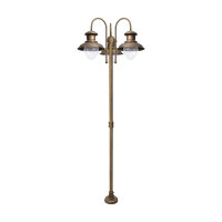 Lampe dallée 3 flammes IP44 E27 210 cm laiton verre