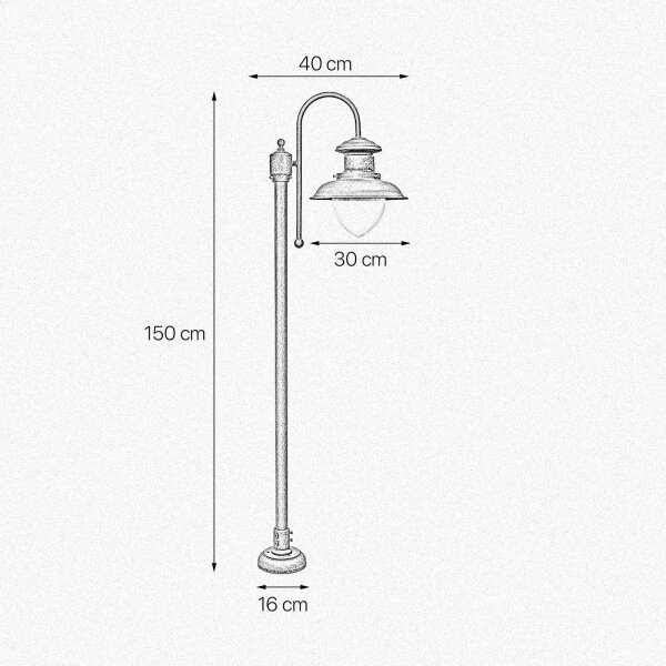 Lampe dallée en bronze antique mat IP44 E27 150 cm laiton