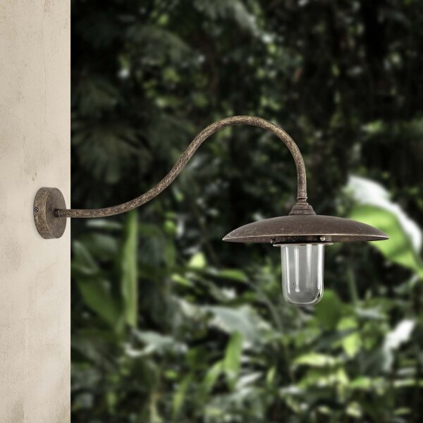 Lampe dextérieur mur IP44 E27 verre laiton massif Maritim