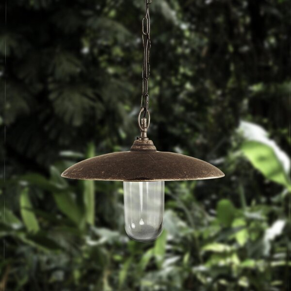 Lampe dextérieur suspendue IP44 E27 Ø 30,5 cm laiton véritable