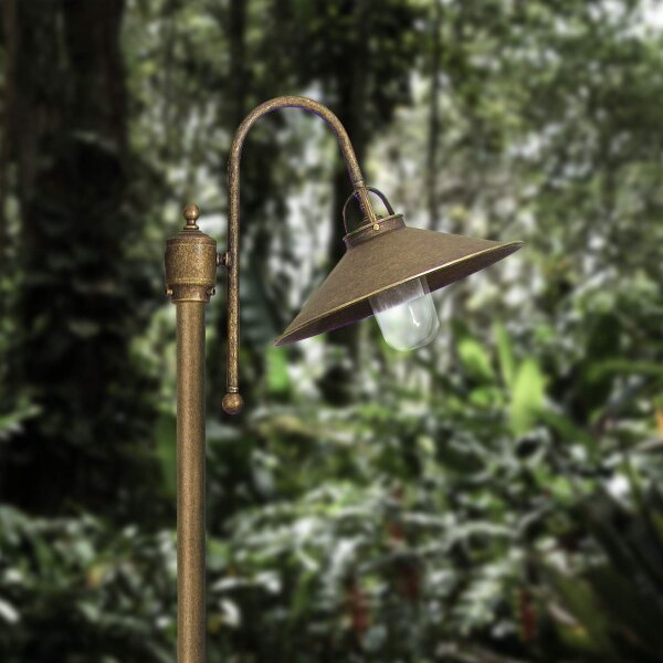 Lampe dallée maritime laiton verre IP44 210 cm de haut E27