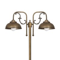 Lampe de chemin rustique IP44 2 flammes E27 210 cm laiton