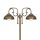 Lampe de chemin rustique IP44 2 flammes E27 210 cm laiton