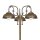 Lampadaire extérieur IP44 210 cm 3-flamme E27 laiton massif