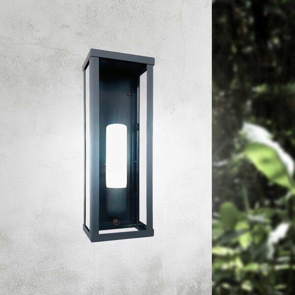 Lampe dextérieur mur en bronze mat IP43 E27 fer verre