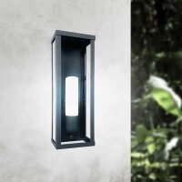Lampe dextérieur mur en bronze mat IP43 E27 fer verre