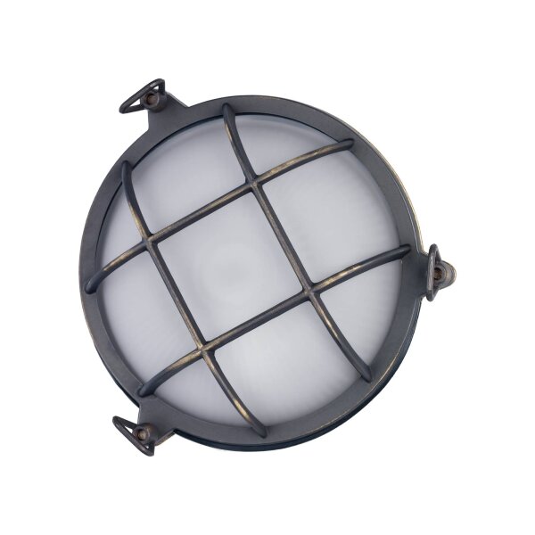 Applique extérieure IP44 Ø 25 cm Maritim véritable laiton verre