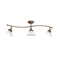 Plafonnier 3 flammes céramique laiton L : 87 cm E14