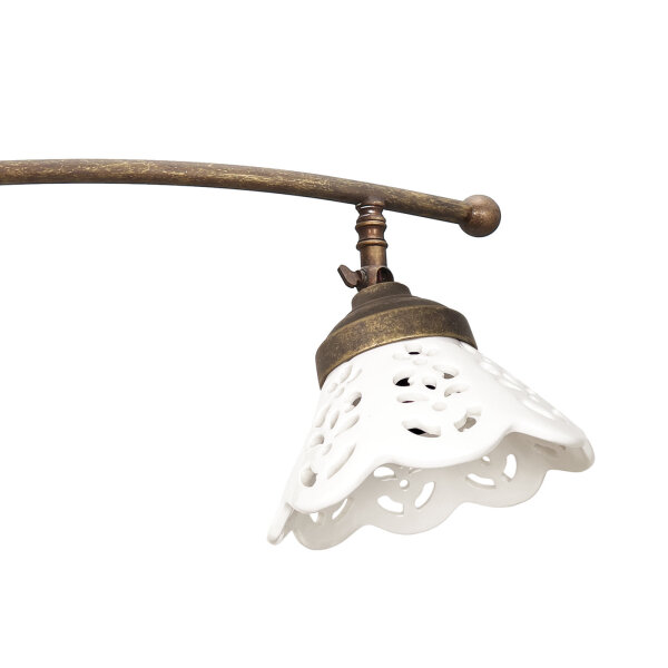 Spot de plafond à 2 flammes L : 69 cm Laiton Céramique orientable