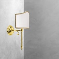 Applique E14 laiton poli tissu blanc Classique