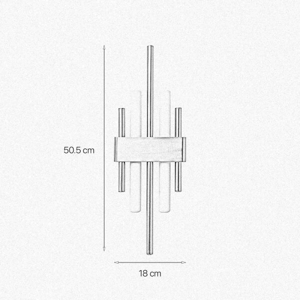 Applique en laiton Art Déco pour 2x S14d H : 50,5 cm