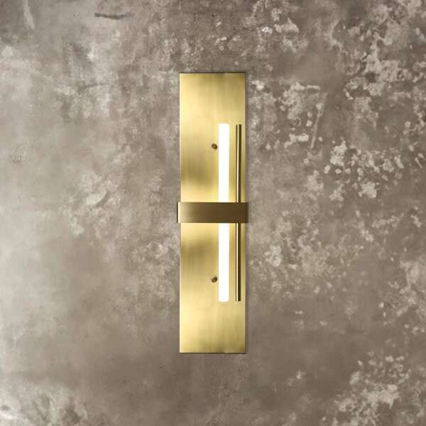 Applique laiton H : 80 cm grand massif en bronze clair pour S14d