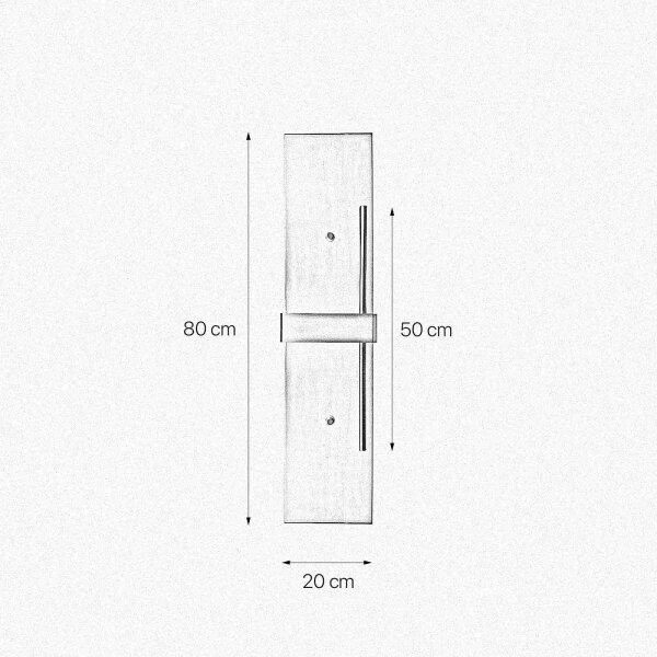 Applique laiton H : 80 cm grand massif en bronze clair pour S14d