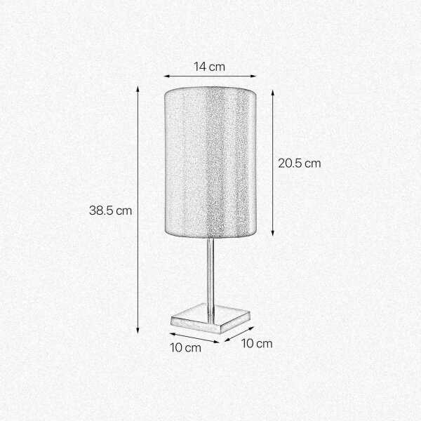 Lampe de table laiton tissu 38,5 cm E27 en bronze clair brun