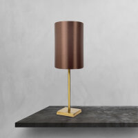 Lampe de table en bronze clair brun E27 48,5 cm laiton tissu