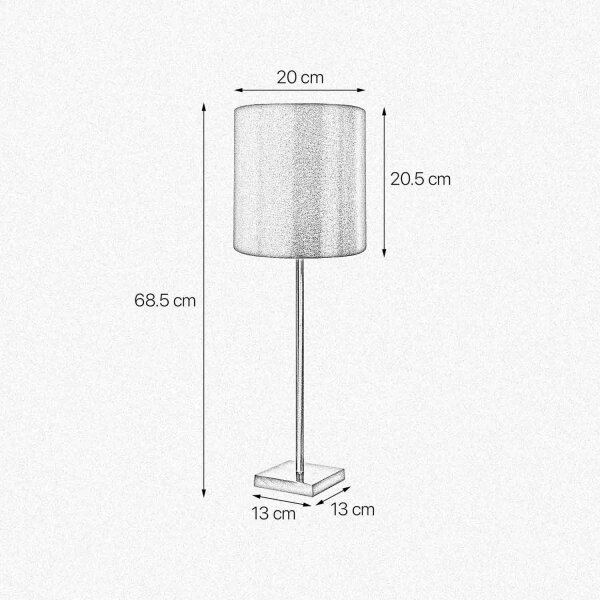 Lampe de table E27 68,5 cm laiton tissu en bronze clair brun