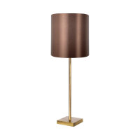 Lampe de table E27 68,5 cm laiton tissu en bronze clair brun