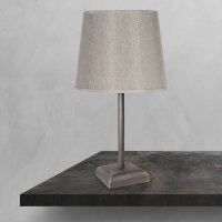 Lampe de chevet E27 laiton tissu 35 cm en bronze mat beige