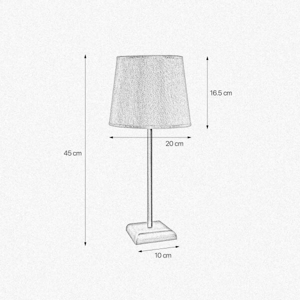 Lampe de table en bronze mat beige E27 45 cm laiton tissu