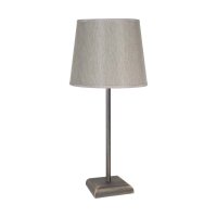 Lampe de table en bronze mat beige E27 45 cm laiton tissu