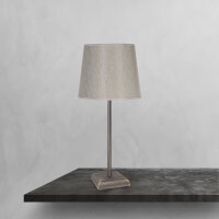 Lampe de table en bronze mat beige E27 45 cm laiton tissu