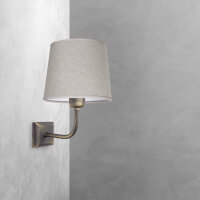 Applique E27 en bronze mat Beige Tissu laiton...