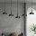 Suspension grande L : 150 cm laiton fer en noir or E27